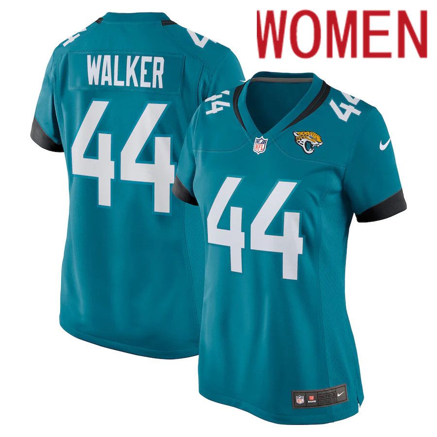 Women Jacksonville Jaguars 44 Travon Walker Nike Teal 2022 NFL Draft First Round Pick Game Jersey